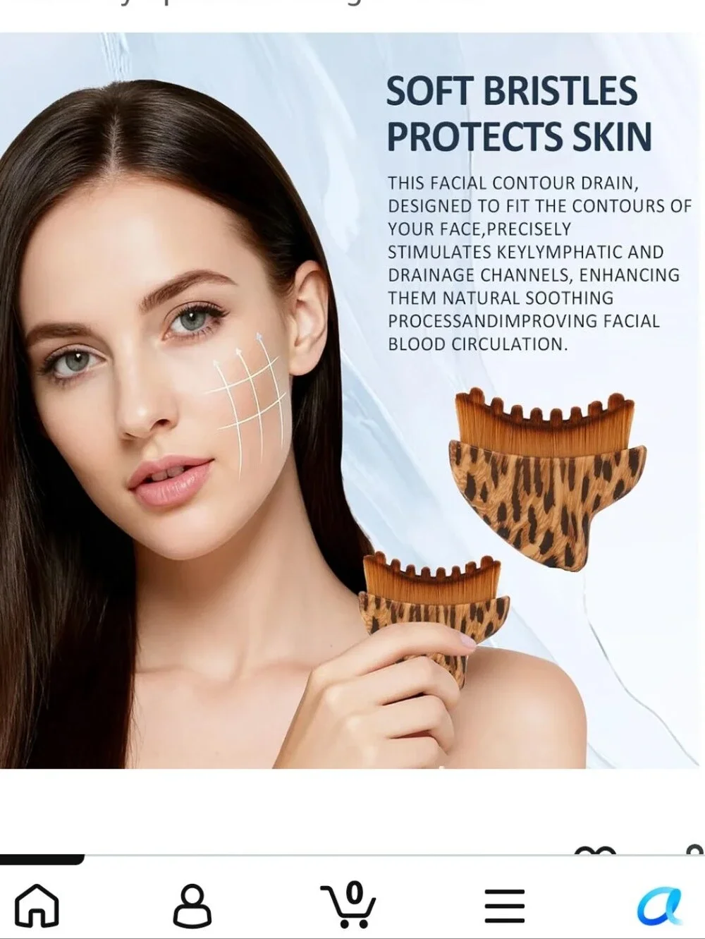 Leopard Print Lymphatic Contour Brush for Face